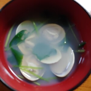 ハマグリと三つ葉のお吸い物【和食】